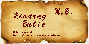 Miodrag Bulić vizit kartica